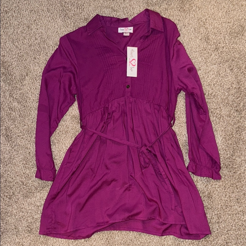 Times Two Cato Purple Long Sleeve Dress